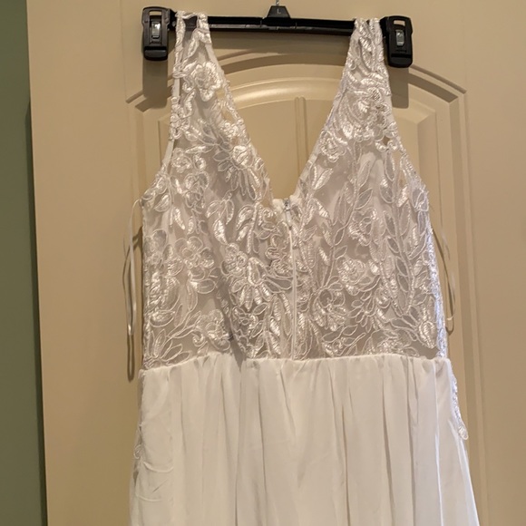 Fashion Nova White Chiffon Gown - Picture 5 of 6